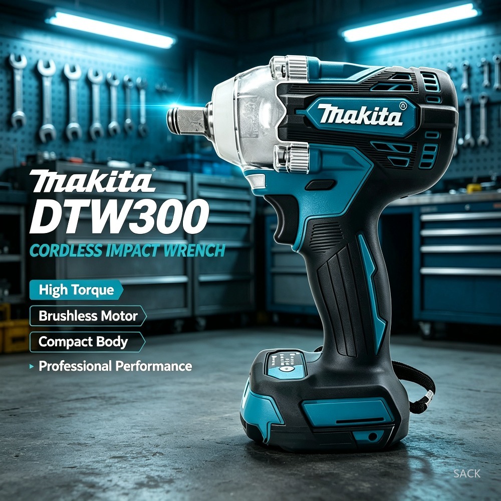Makita Drill Dtw300 - Makita DTW300 330N.M Bezszczotkowy, akumulatorowy klucz