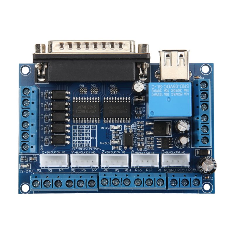 Breakout Board Mach3 - Płyta sterownicza AT05 MACH3 do grawerki