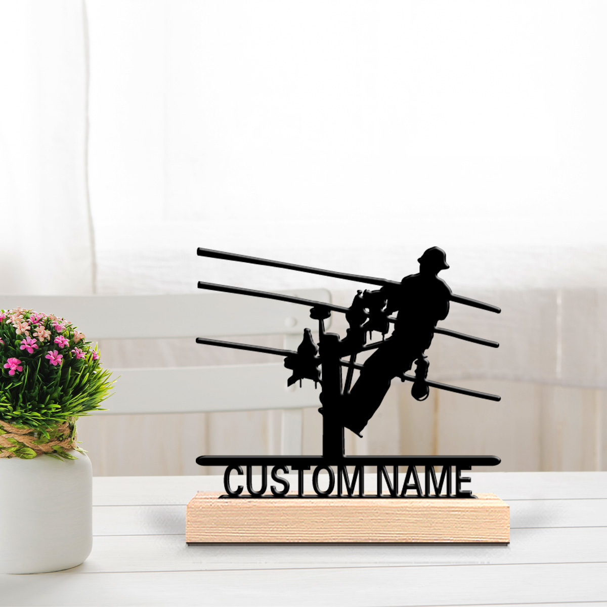 Industrial Laser Power - 1 szt. Stylowa, personalizowana, metalowa statuetka