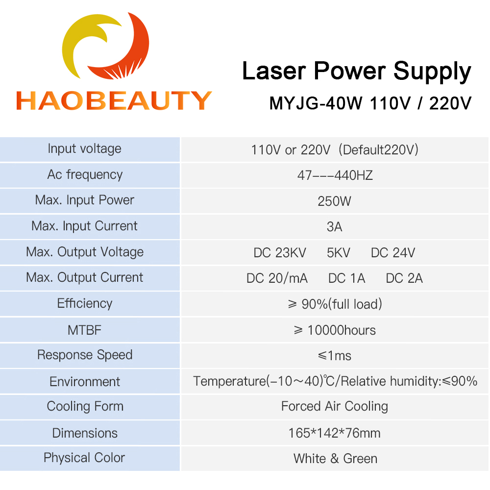HAOBEAUTY MYJG-40 zasilacz las – Industrial Laser Technology recenzja i cena